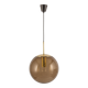 Large smoked glass ball pendant by Limburg with brass, Germany, 1970s.