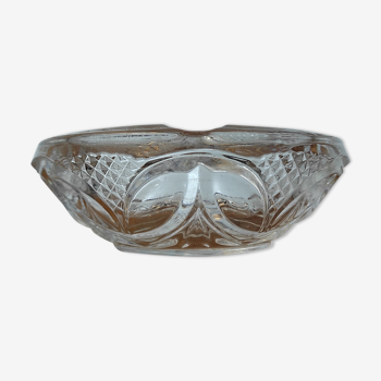 Vintage ashtray in pressed glass art deco floral pattern