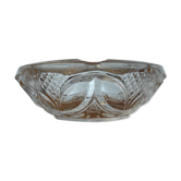 Vintage ashtray in pressed glass art deco floral pattern