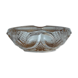 Vintage ashtray in pressed glass art deco floral pattern