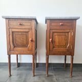Pair of retro gray marble bedside tables
