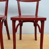 4 red chairs bistro Baumann