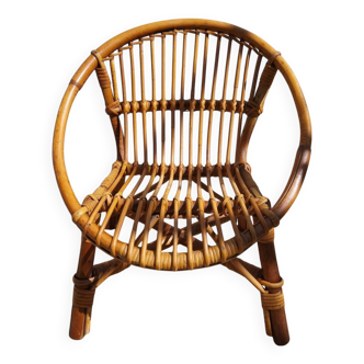 Fauteuil corbeille en rotin