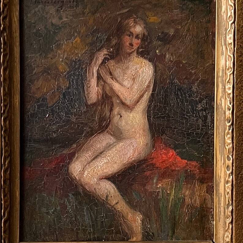 Peinture à l’huile de portrait nu
