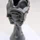 Vase sculpture with four faces by Jean Marais Vallauris