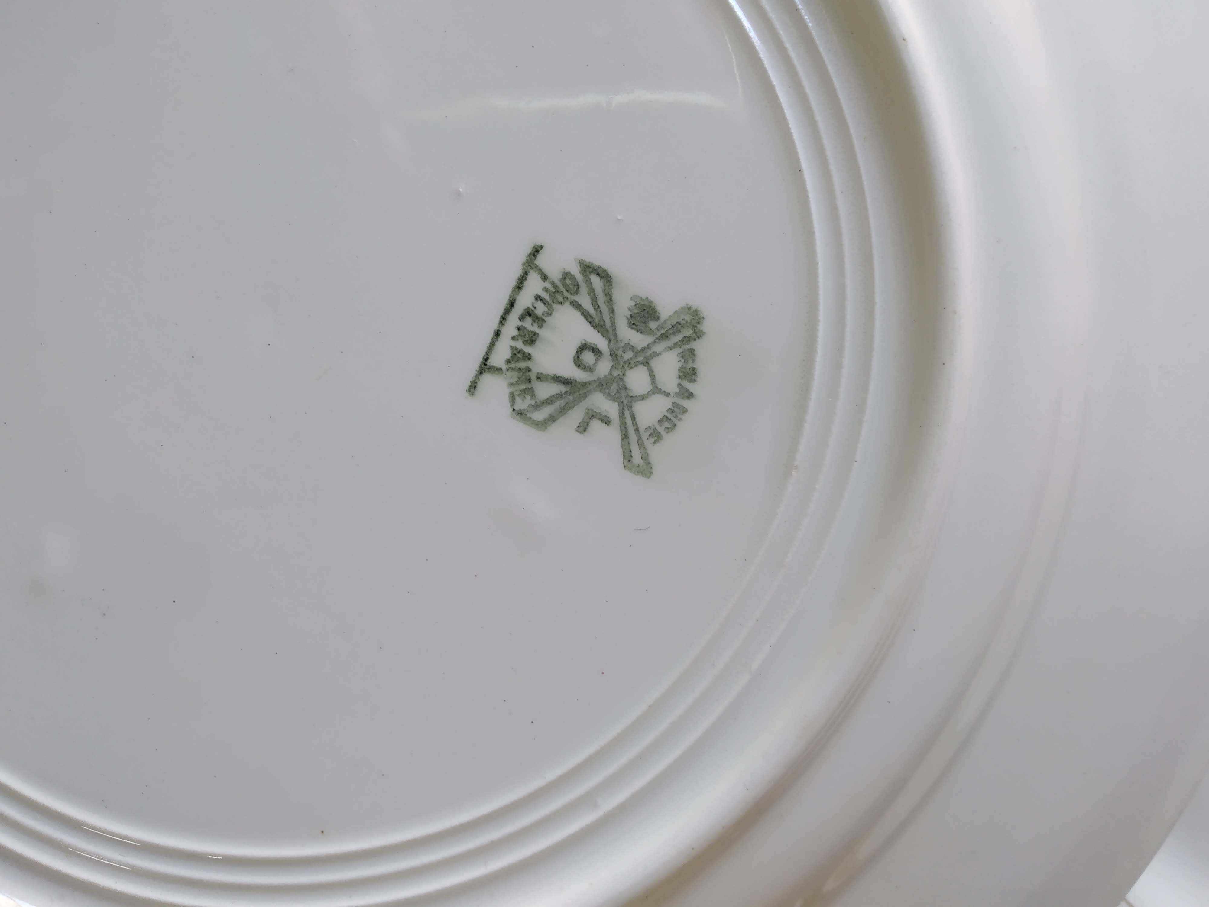 6 Vintage Moulin des Loups Gold-Edged Dinner Plates