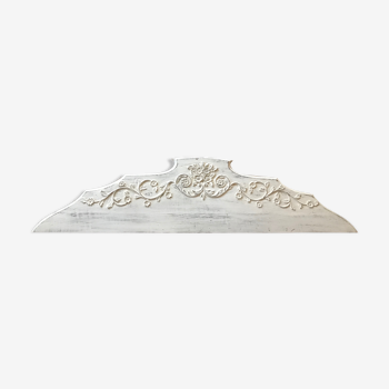 Fronton style Louis XVI, patine blanche shabby