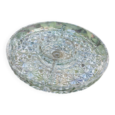 Plat apéritif vintage en verre moulé