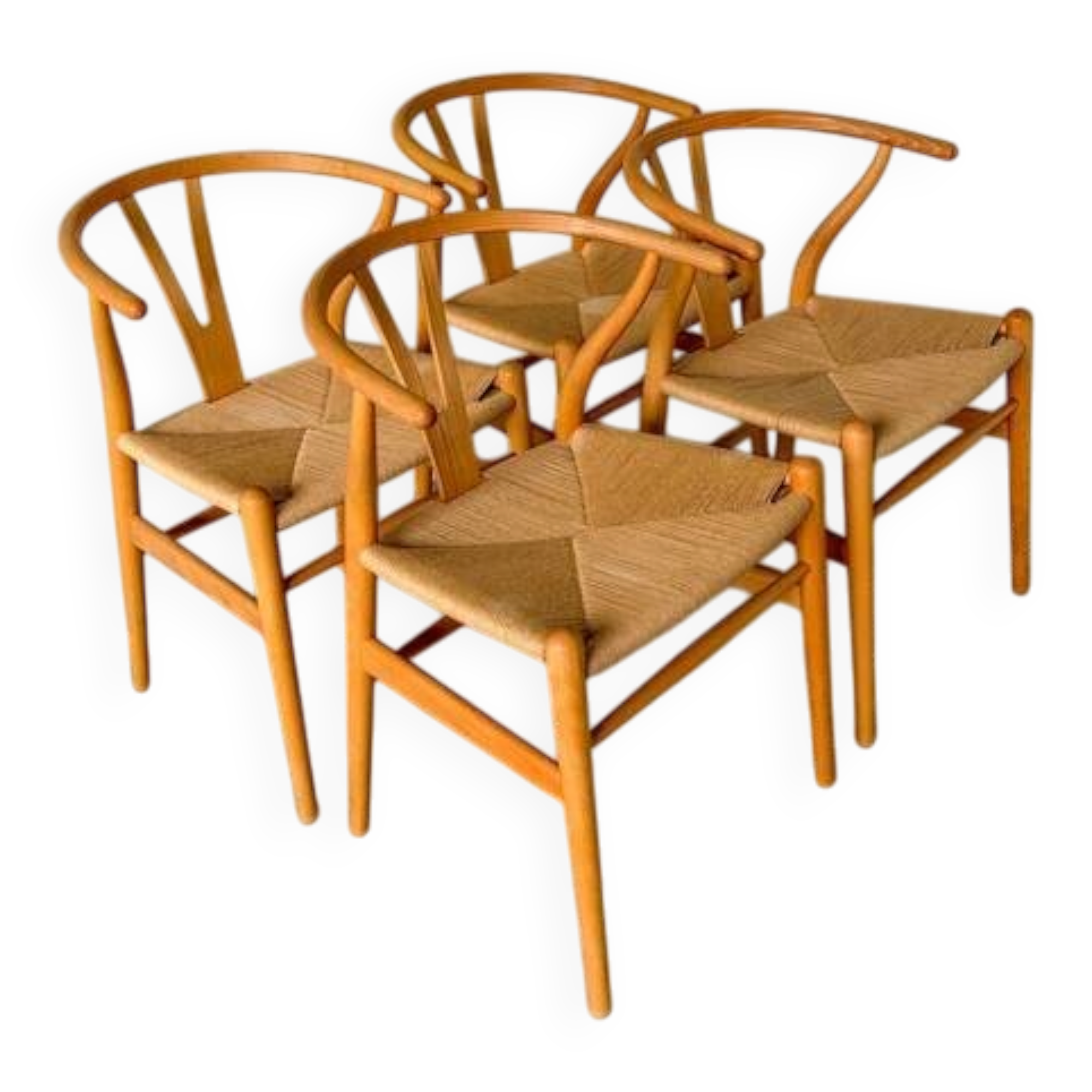 CH24 Wishbone chairs by Hans Wegner for Carl Hansen - set of 4
