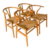 Chaises Wishbone CH24 de Hans Wegner pour Carl Hansen - ensemble de 4