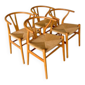 Chaises Wishbone CH24 de Hans Wegner pour Carl Hansen - ensemble de 4