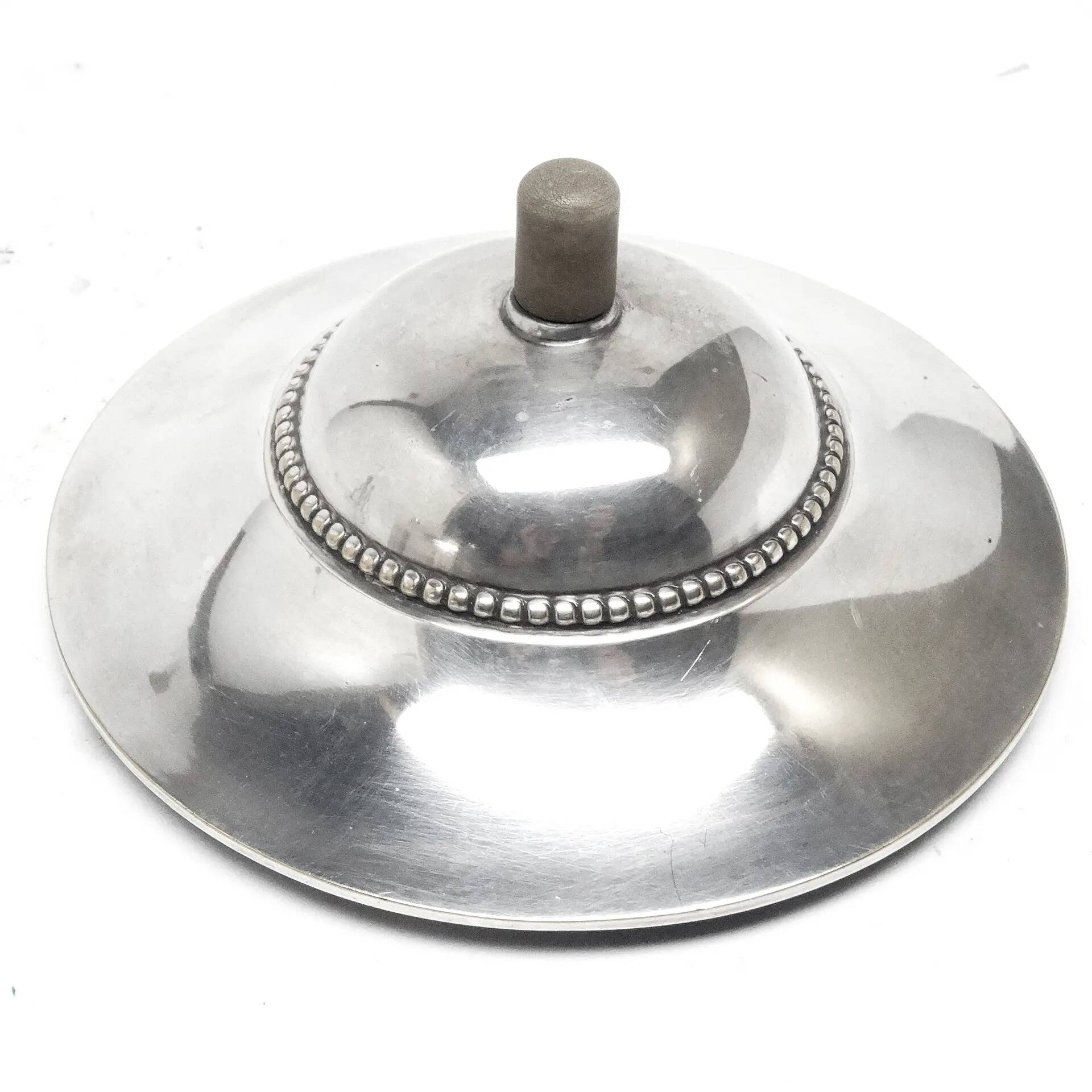 Art Deco sugar bowl, silver-plated brass, Germany, 1930s