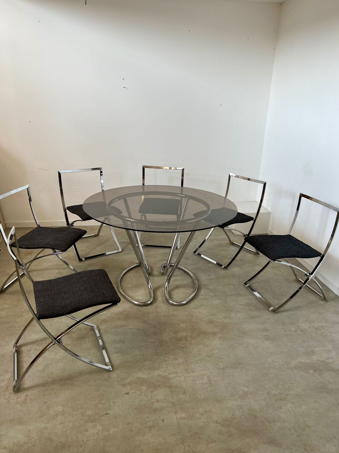 Table et 6 chaises pliante Luisa vintage design italien Marcelo Cuneo