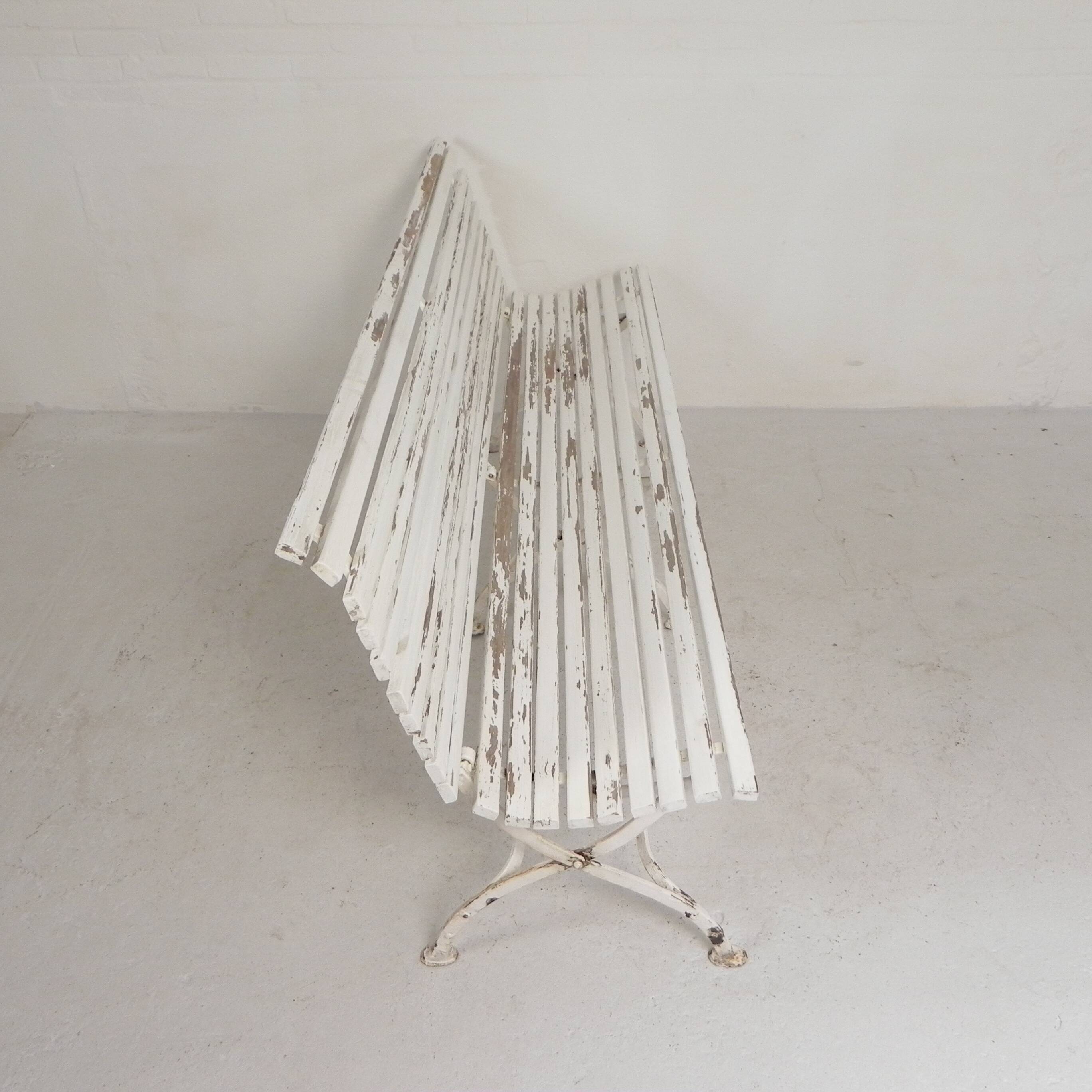 Garden bench, slatted bench, folding, 2 metres long, 1930s.