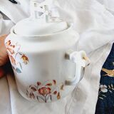 Large sugar bowl or pot in Limoges porcelain Limited Edition of oriental inspiration and hand painted