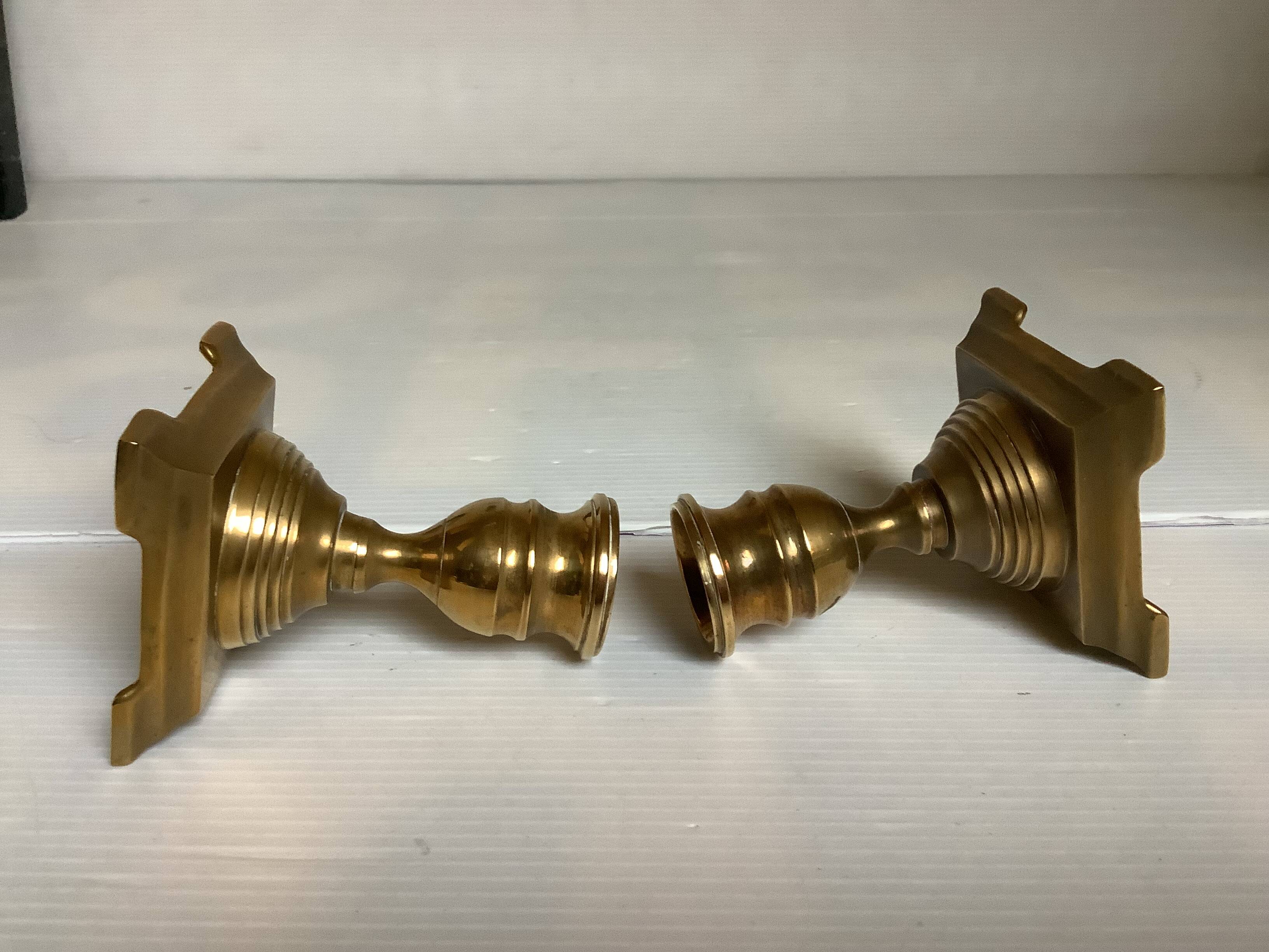 Pair of small brass candle holders