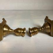 Pair of small brass candle holders