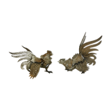 Pair of metal roosters