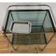 1970 chrome and smoked glass service, professional furniture, industrial style