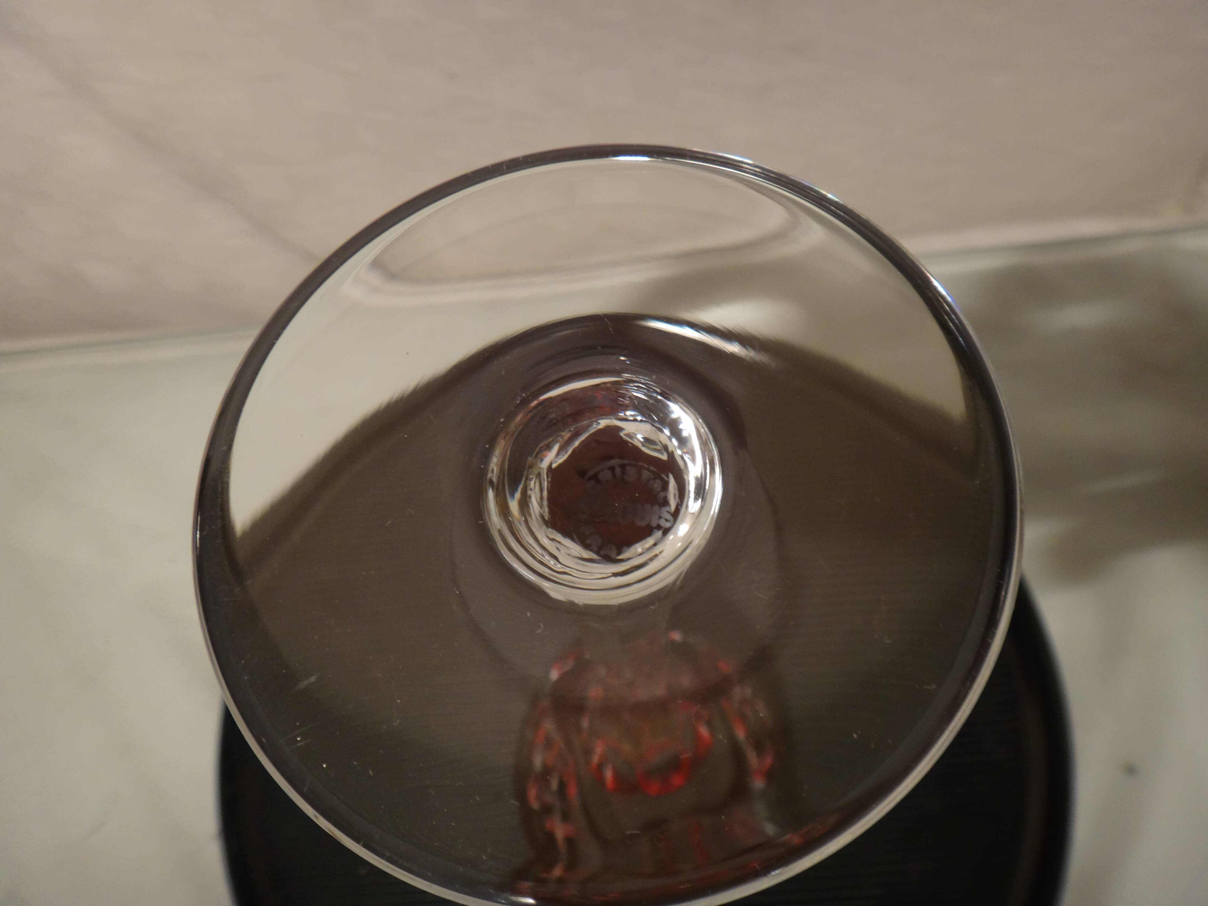 Saint louis chantilly 6 rhine wine glasses roemer colored crystal - 21.5 cm