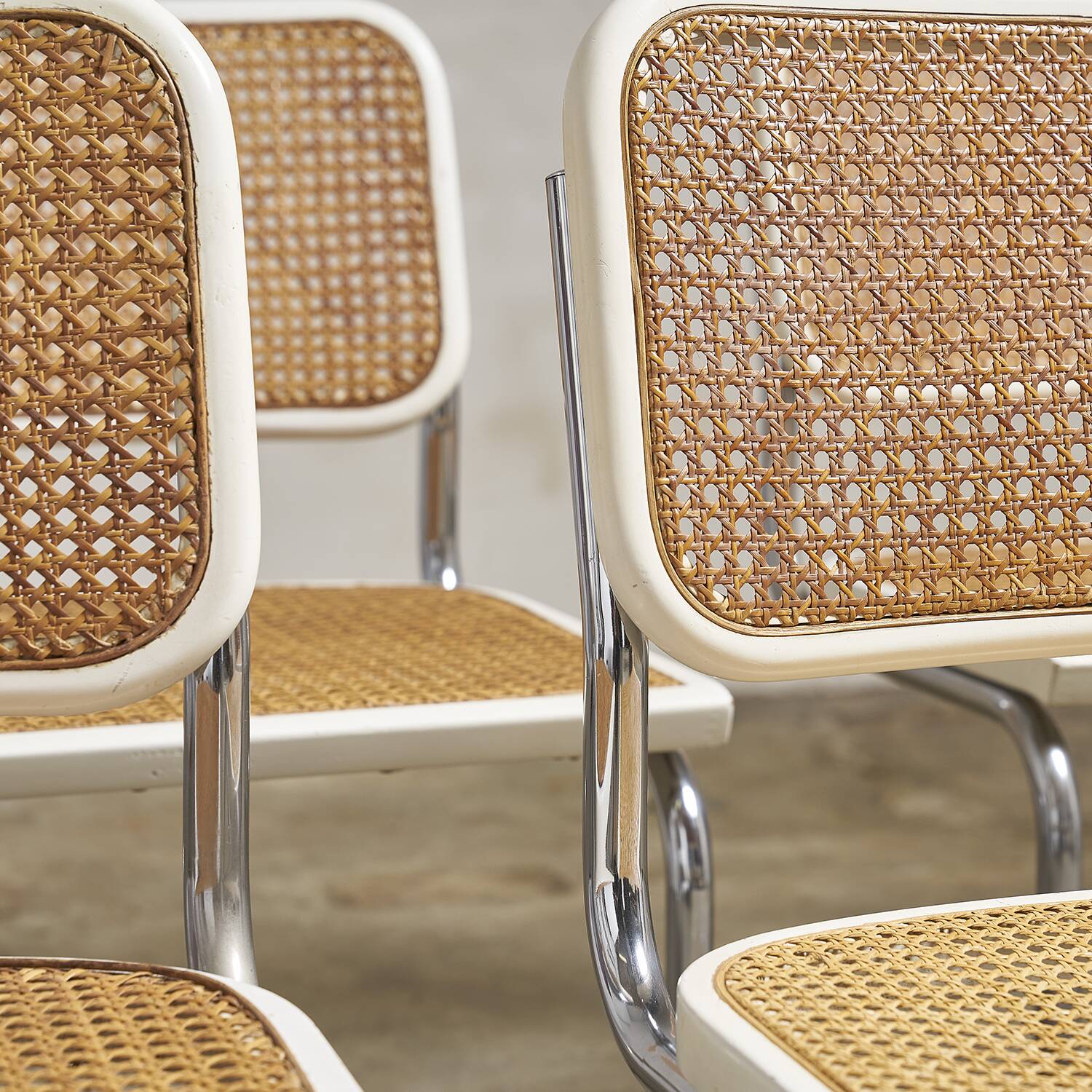 Cesca B32 white chairs
