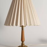 Brass Table Lamp with Teak, Asea, Sweden 1950s