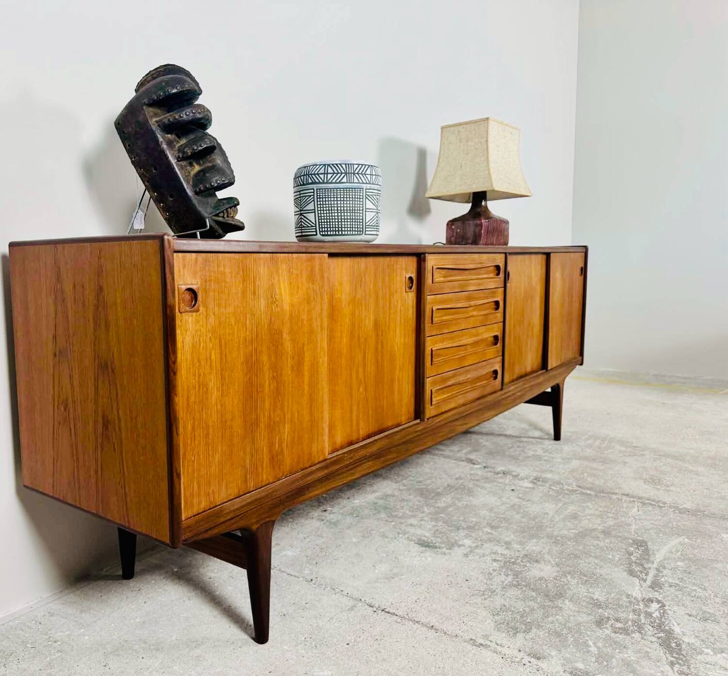 Large sideboard by Johannes Andersen in teak, 240 cm.