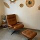 Vintage reclining lounge chair and footrest
