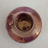 Tasse à café et soucoupe en faïence lustrée Burgos Sarreguemines