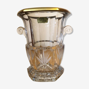 Lorraine crystal champagne bucket with 24 carat gold coating