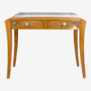 Art deco dressing table with marble top, circa 1940