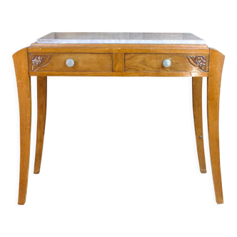 Art deco dressing table with marble top, circa 1940