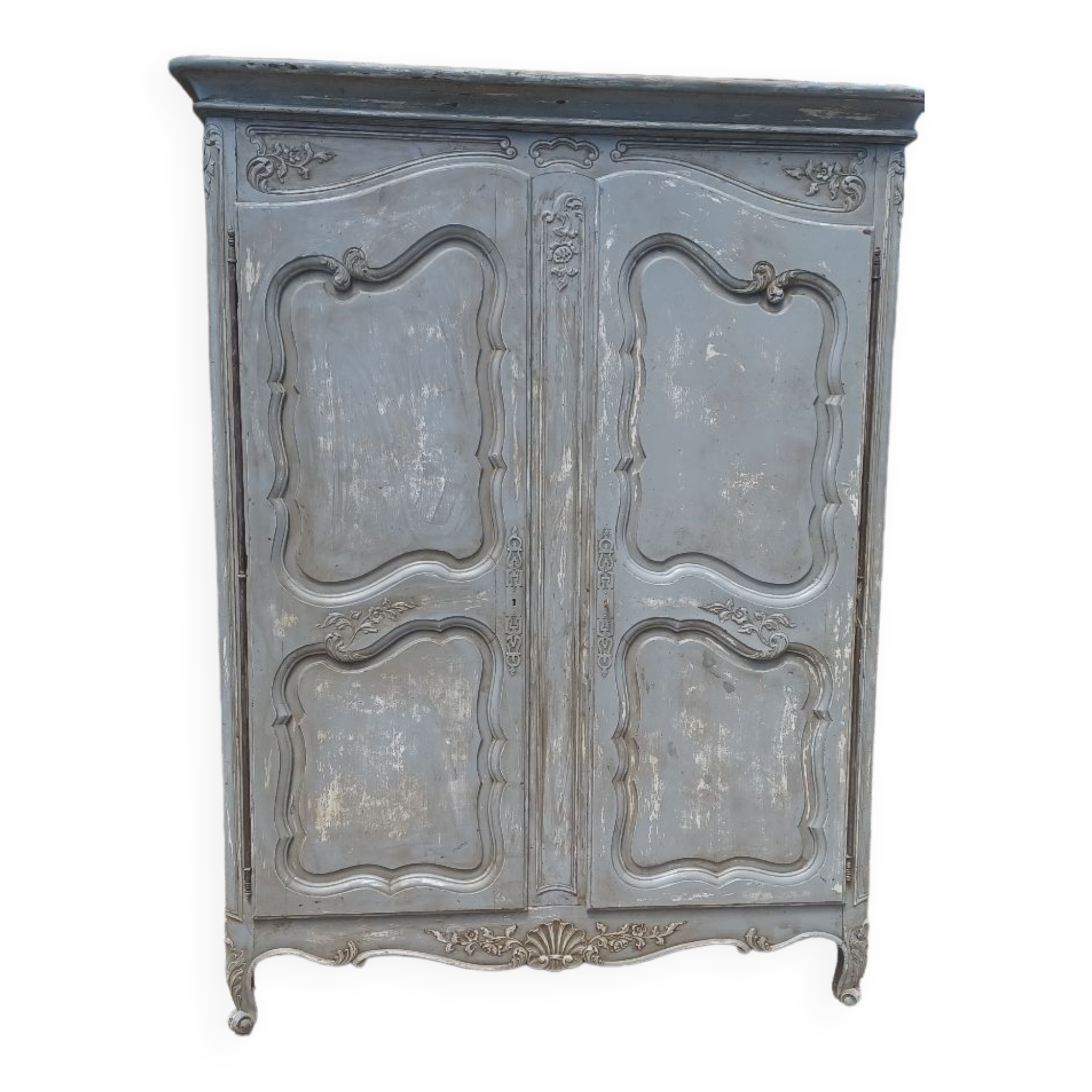 Old cabinet 18th century painted patinated