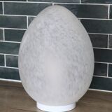 Lampe œuf en verre rose années 70