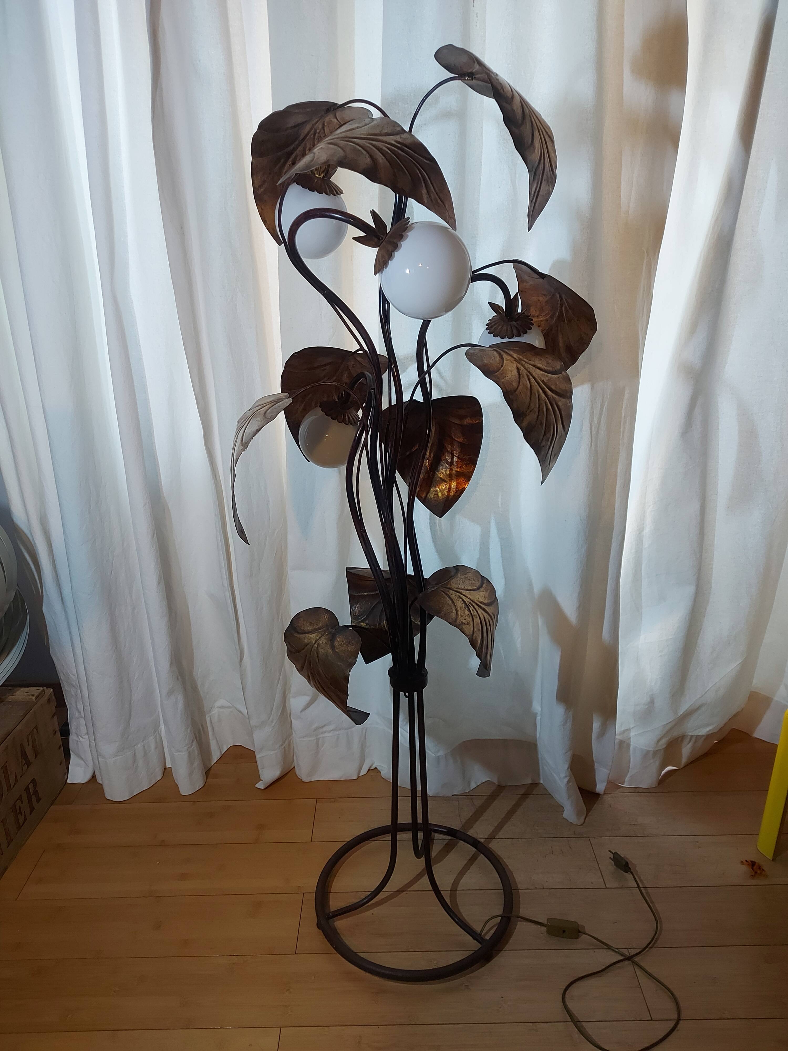 Floor lamp rhubarb leaf 70s