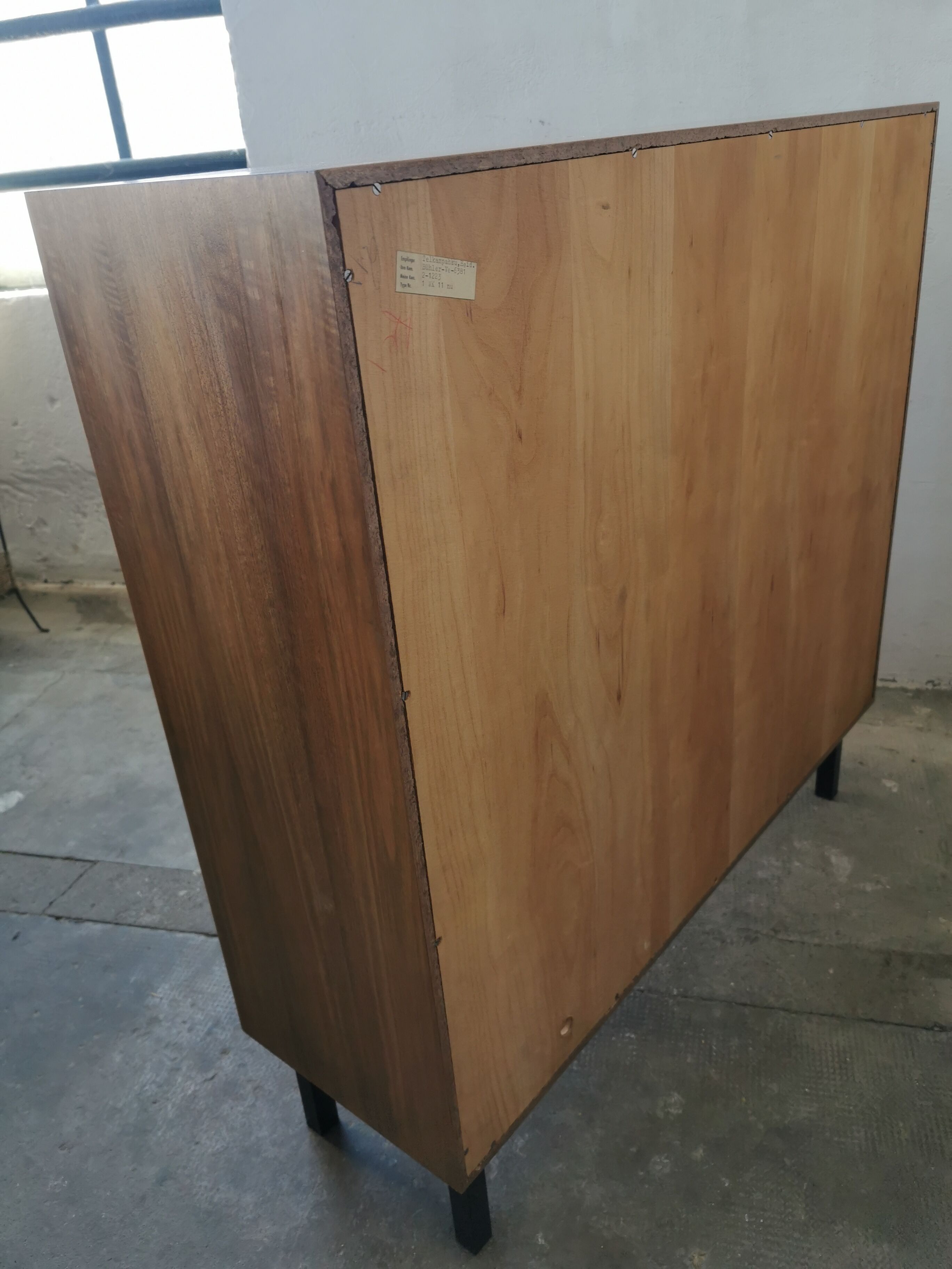 Shelf, vintage walnut veneer bookcase