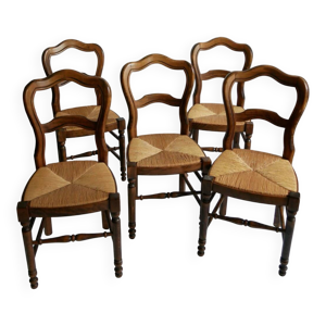 lot de chaises empaillées