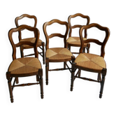 Lot de chaises empaillées Baumann