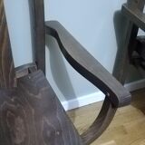 Paire de fauteuils Baumann en hêtre teinté modèle "Argos"
