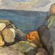 Large Original Swedish Oil on Canvas – “Storm Clouds Bohuslän” by Stig Delang – Signed – Vintage & Framed
