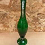 Ancien pichet aiguière verre vert & transparent vintage