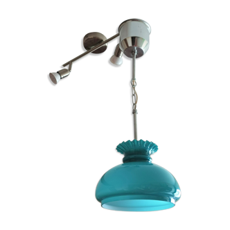 Blue opaline chandelier