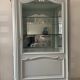 Louis XV display cabinet in solid cherry wood, patinated in Gustavian grey.