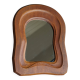 Miroir anthroposophique en bois du milieu du siècle, années 1950