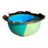 Bol en céramique émaillée bleu et vert azur