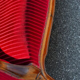 Louis XV style canapé in moulded wood – red velvet fabric – 19th century