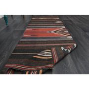 Vintage Turkish Oushak Handmade Wool Cotton Brown Runner Rug 73x254