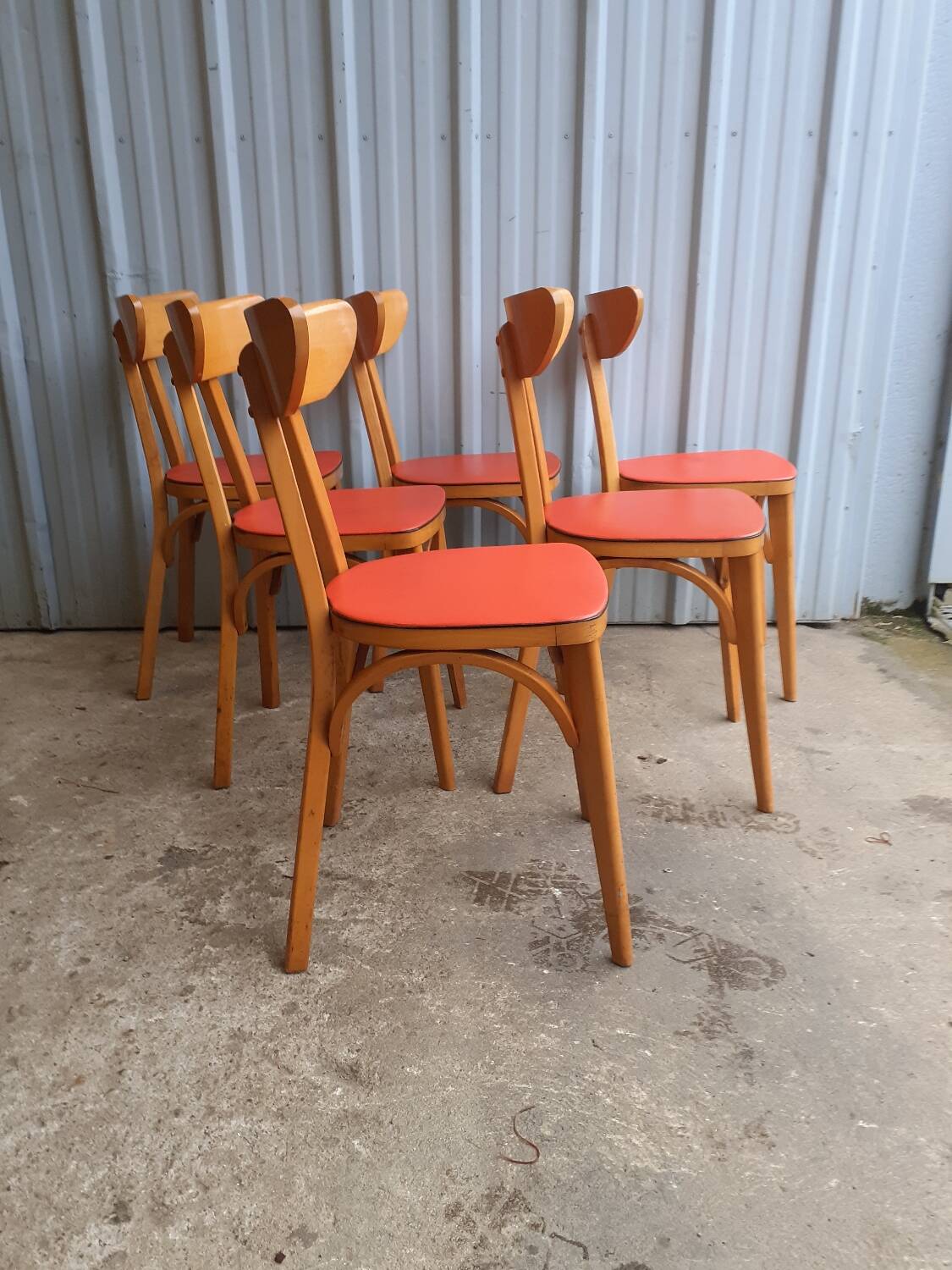Set of 6 luterma "banana" chairs
