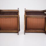 Paire de chauffeuses en cuir 1970