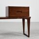 Danish set: mirror, bench, container in rosewood by Aksel Kjersgaard, 1960s